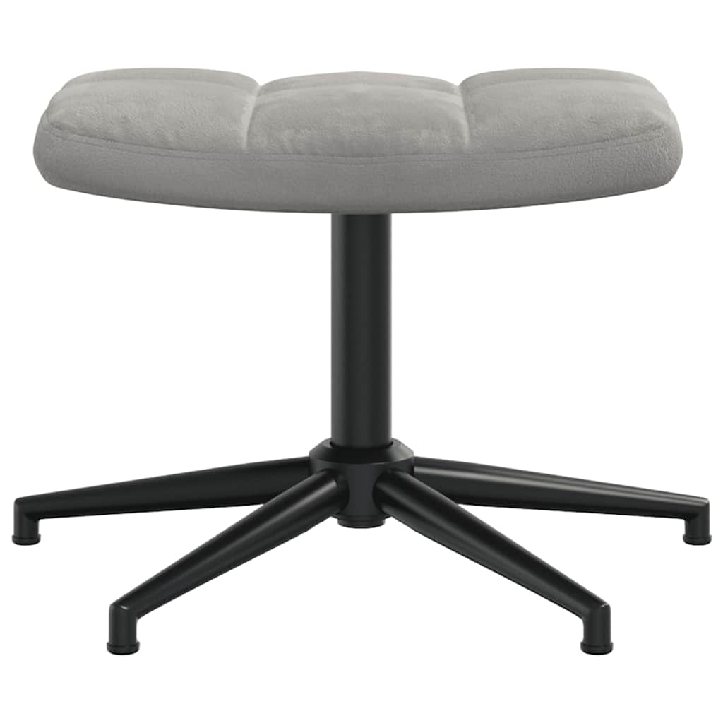 vidaXL Fauteuil relax avec repose-pieds velours gris clair