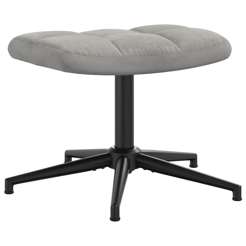 vidaXL Fauteuil relax avec repose-pieds velours gris clair