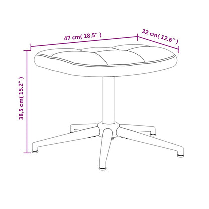 vidaXL Fauteuil de relaxation avec tabouret Gris foncé Velours