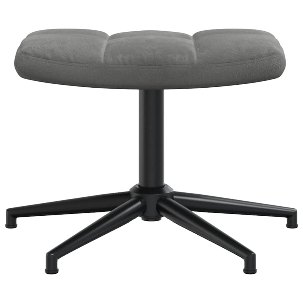 vidaXL Fauteuil de relaxation avec tabouret Gris foncé Velours