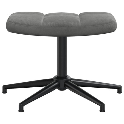 vidaXL Fauteuil de relaxation avec tabouret Gris foncé Velours