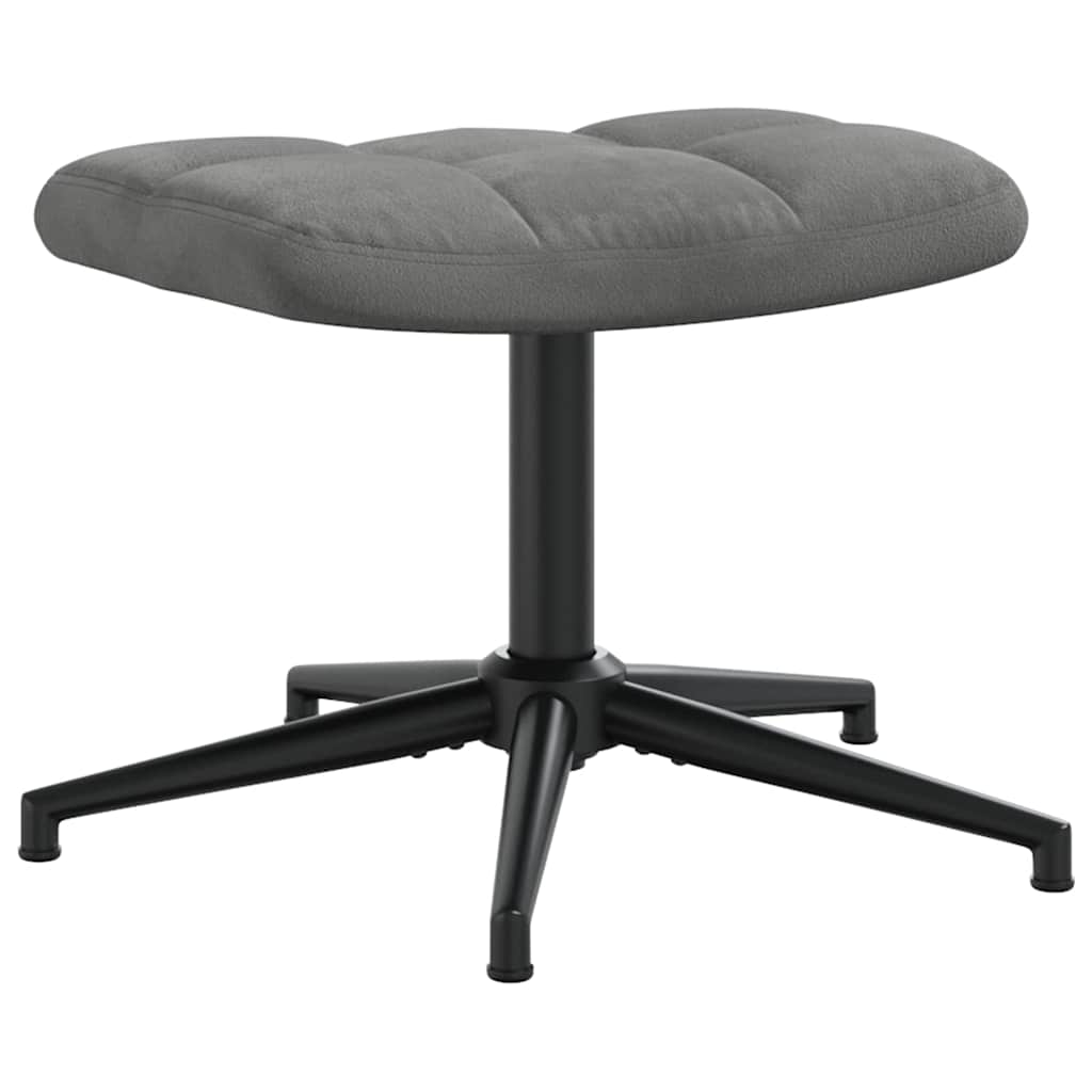 vidaXL Fauteuil de relaxation avec tabouret Gris foncé Velours