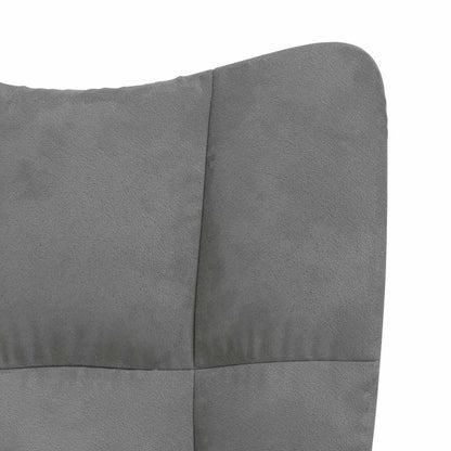 vidaXL Fauteuil de relaxation avec tabouret Gris foncé Velours