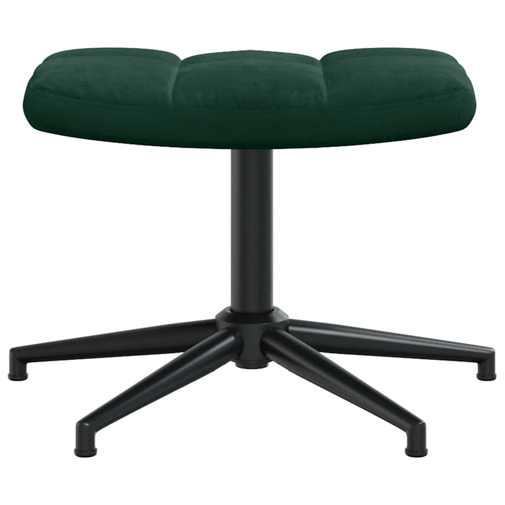 vidaXL Fauteuil de relaxation avec tabouret Velours vert foncé