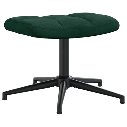vidaXL Fauteuil de relaxation avec tabouret Velours vert foncé