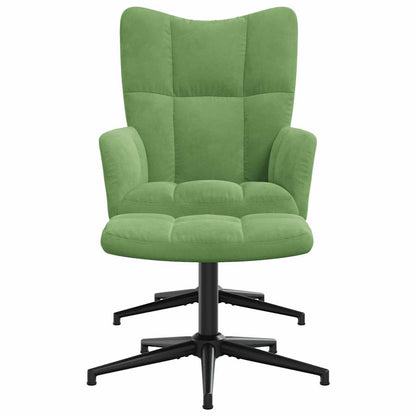 vidaXL Fauteuil relax avec repose-pieds Vert clair Velours