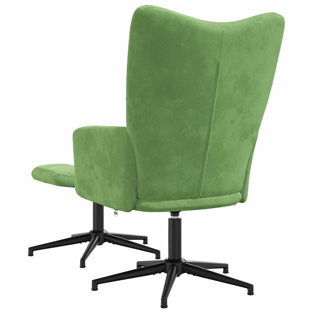 vidaXL Fauteuil relax avec repose-pieds Vert clair Velours