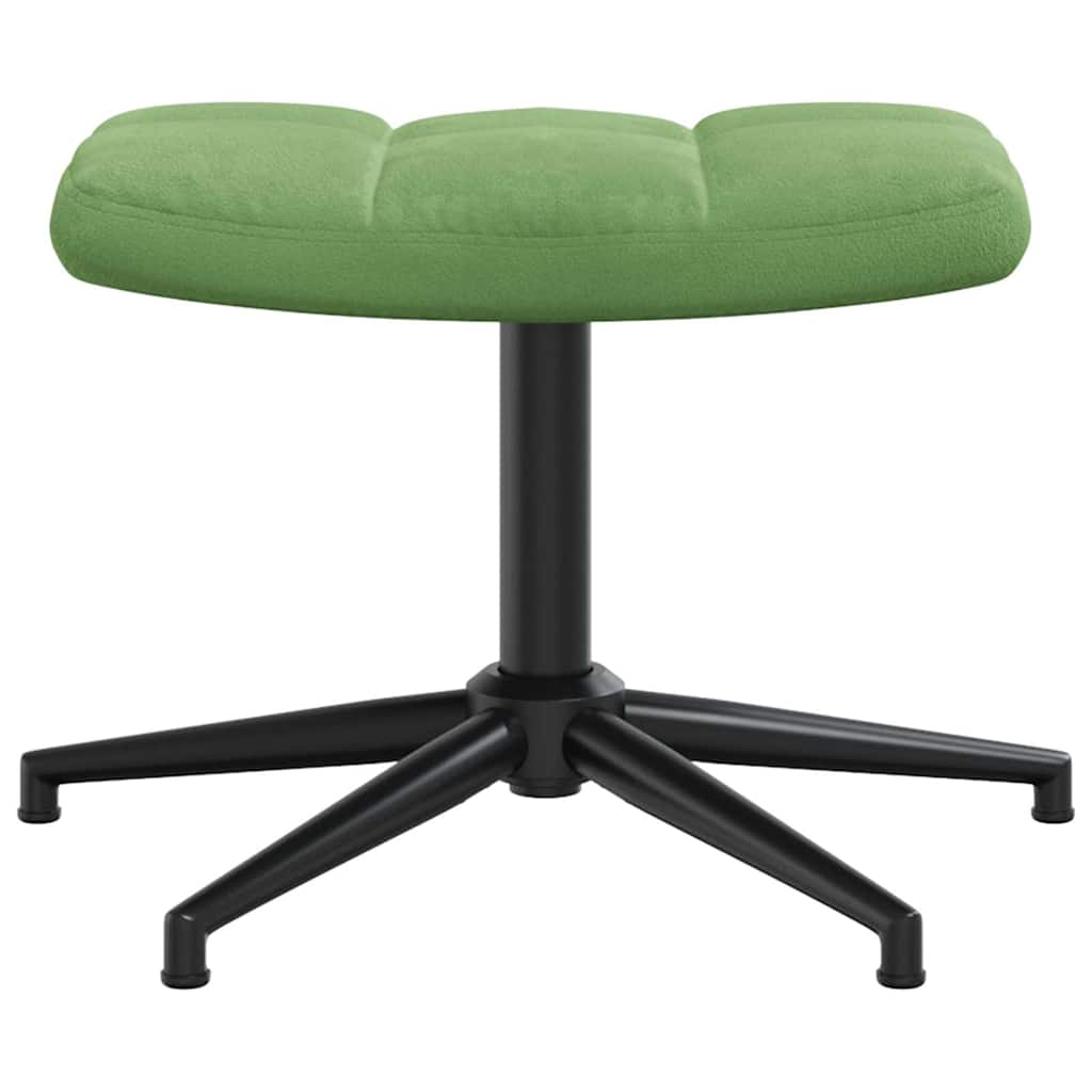 vidaXL Fauteuil relax avec repose-pieds Vert clair Velours
