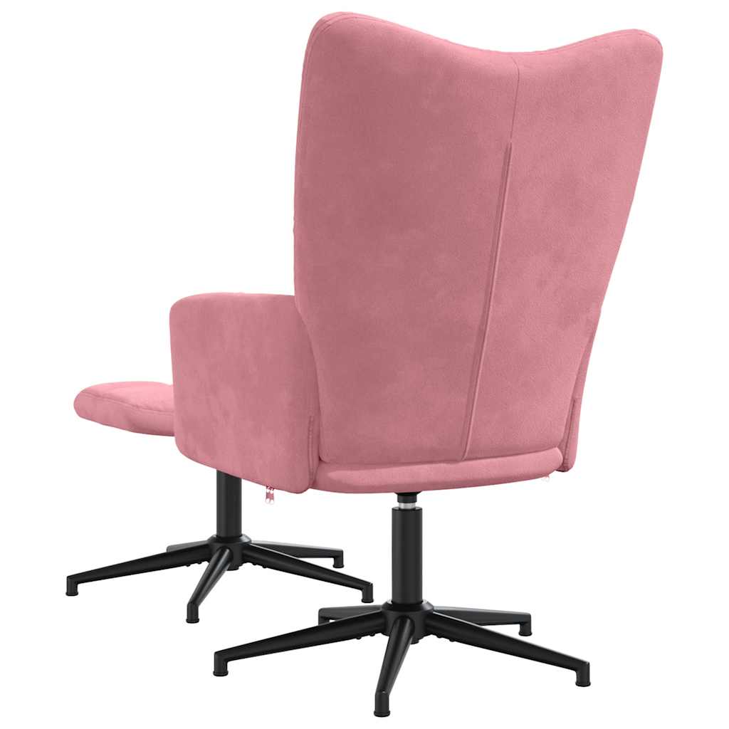 vidaXL Relaxsessel mit Hocker Rosa Samt