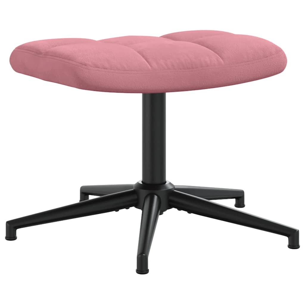vidaXL Relaxsessel mit Hocker Rosa Samt