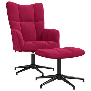 vidaXL Fauteuil relax avec repose-pieds velours bordeaux