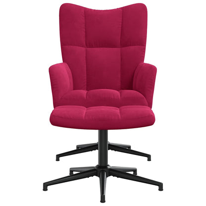 vidaXL Fauteuil relax avec repose-pieds velours bordeaux