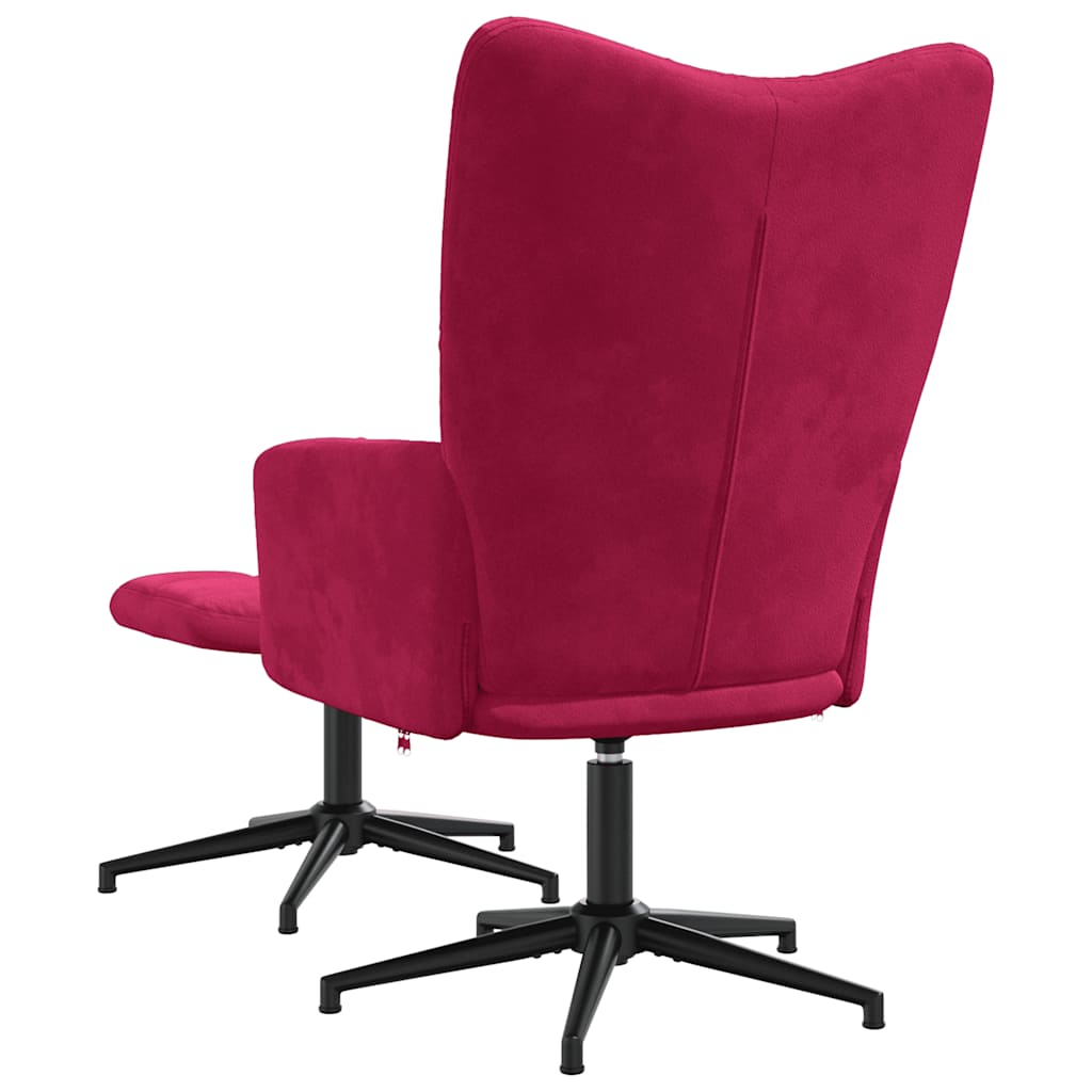 vidaXL Fauteuil relax avec repose-pieds velours bordeaux