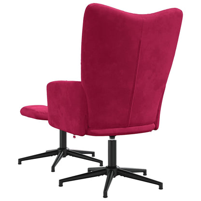 vidaXL Fauteuil relax avec repose-pieds velours bordeaux