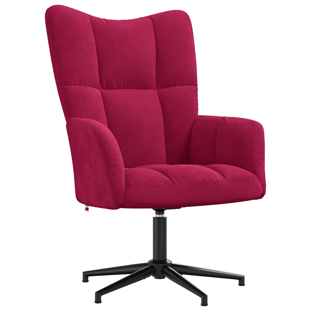 vidaXL Fauteuil relax avec repose-pieds velours bordeaux
