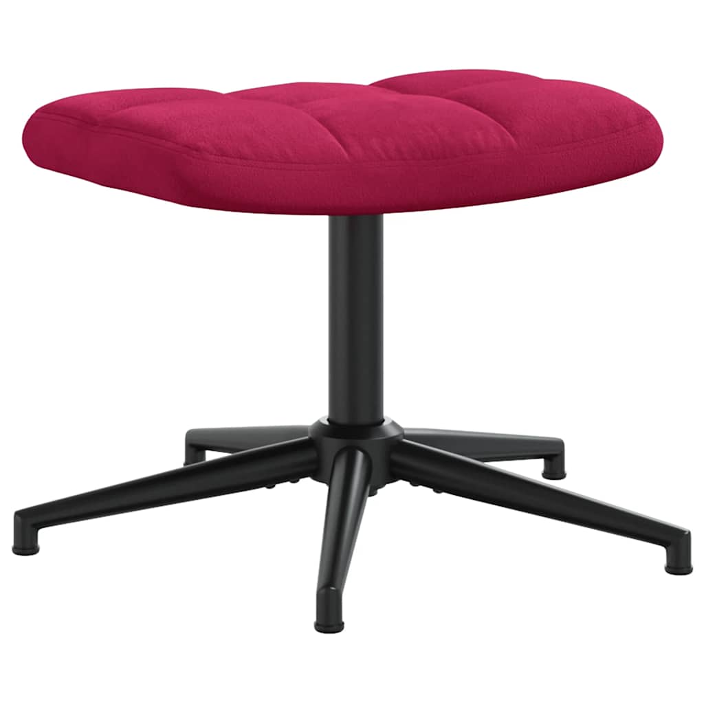 vidaXL Fauteuil relax avec repose-pieds velours bordeaux