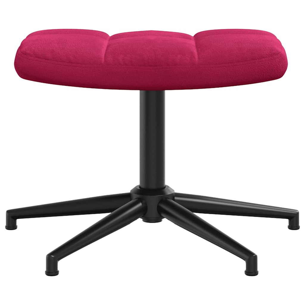 vidaXL Fauteuil relax avec repose-pieds velours bordeaux