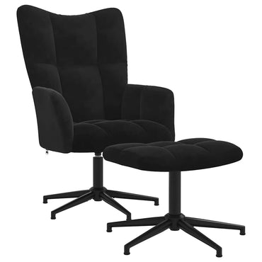 vidaXL Fauteuil relax avec repose-pieds velours noir