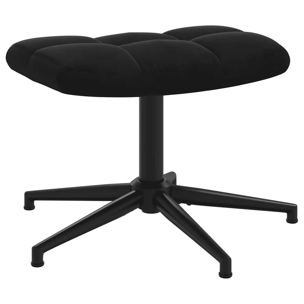 vidaXL Relaxsessel mit Hocker Schwarz Samt