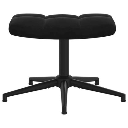 vidaXL Relaxsessel mit Hocker Schwarz Samt