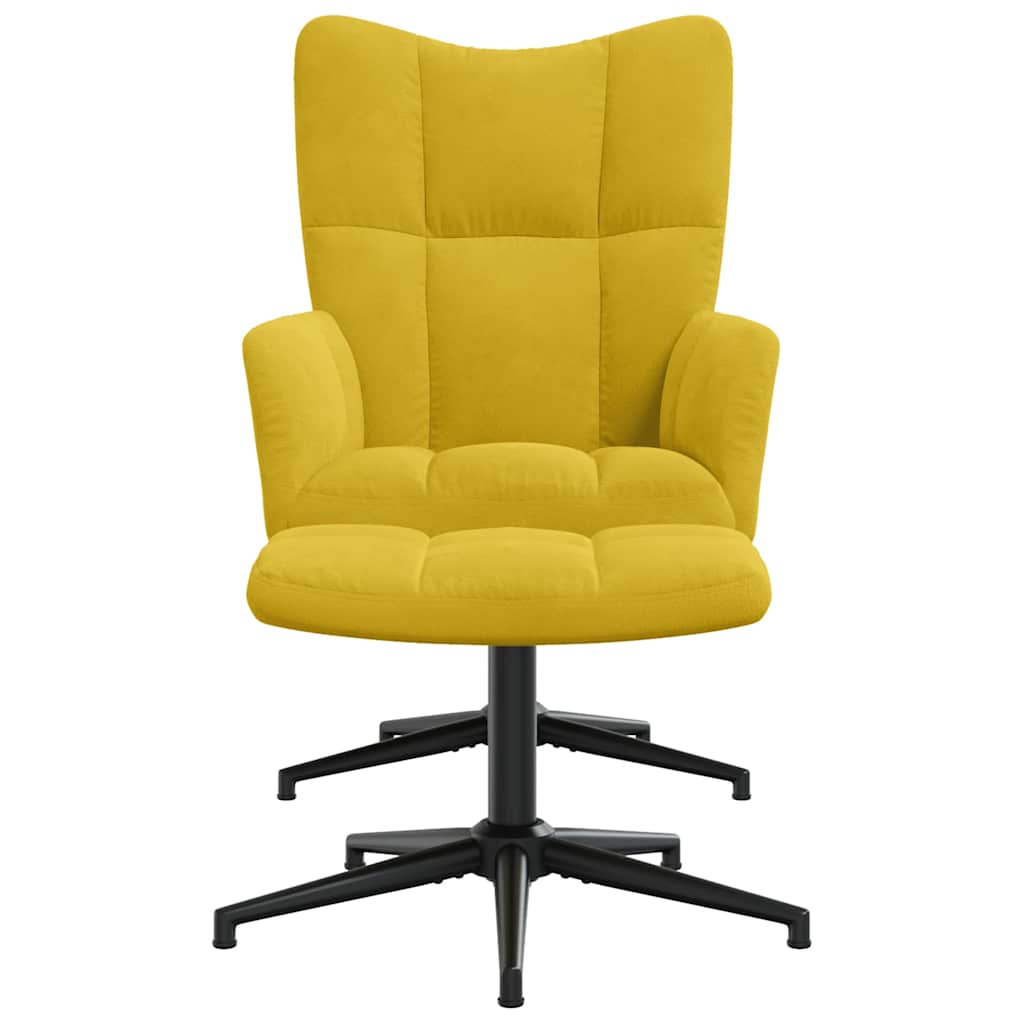 vidaXL Relaxsessel mit Hocker Senfgelb Samt