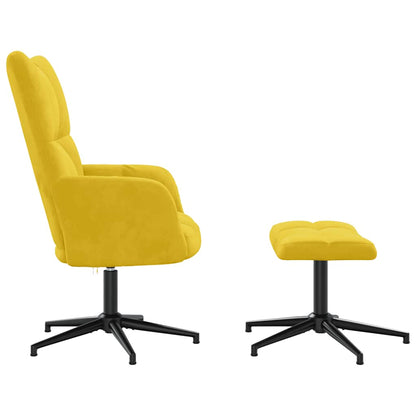 vidaXL Relaxsessel mit Hocker Senfgelb Samt
