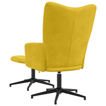 vidaXL Relaxsessel mit Hocker Senfgelb Samt