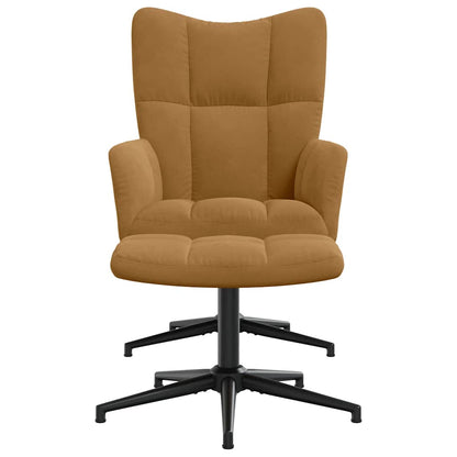 vidaXL Relaxsessel mit Hocker Braun Samt