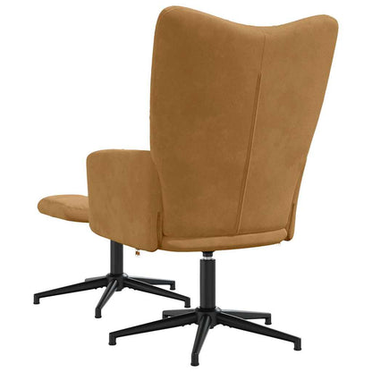 vidaXL Relaxsessel mit Hocker Braun Samt