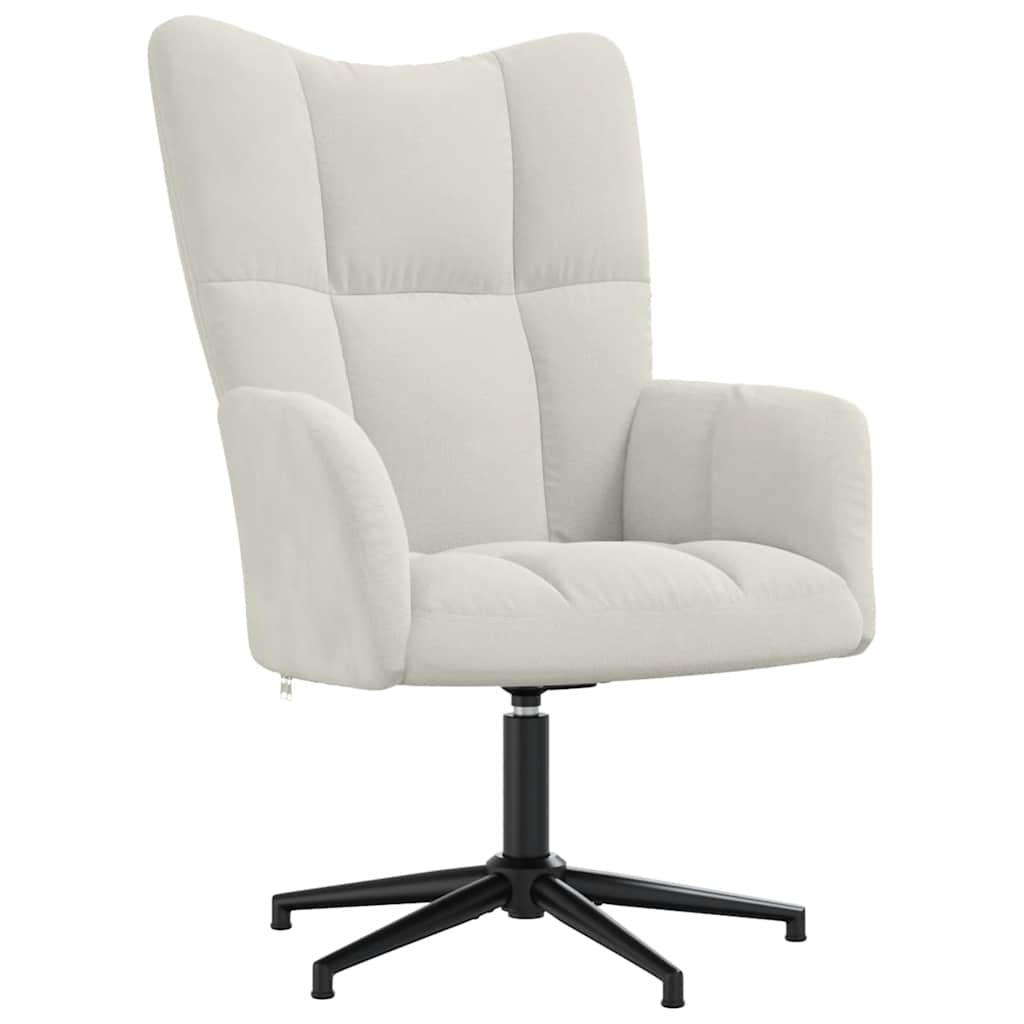 vidaXL Relaxsessel mit Hocker Cremeweiß Samt