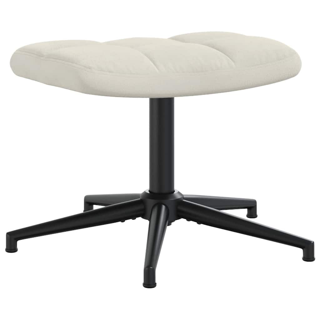 vidaXL Relaxsessel mit Hocker Cremeweiß Samt