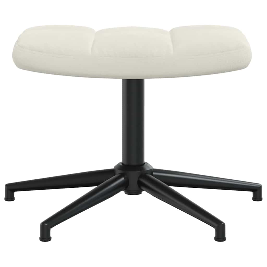 vidaXL Relaxsessel mit Hocker Cremeweiß Samt