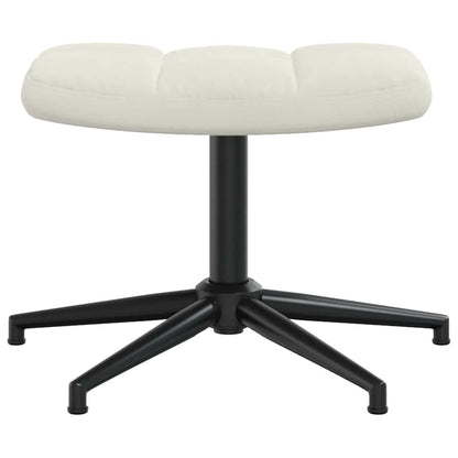vidaXL Relaxsessel mit Hocker Cremeweiß Samt
