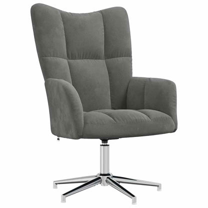 vidaXL Relaxsessel mit Hocker Dunkelgrau Samt