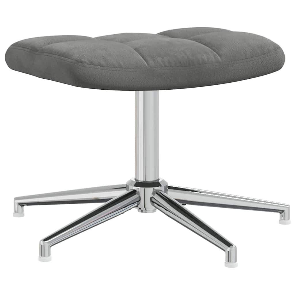 vidaXL Relaxsessel mit Hocker Dunkelgrau Samt