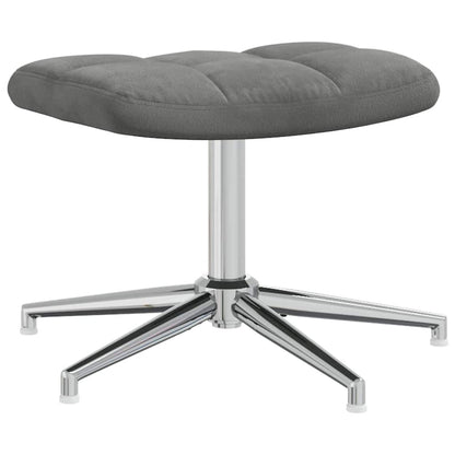 vidaXL Relaxsessel mit Hocker Dunkelgrau Samt