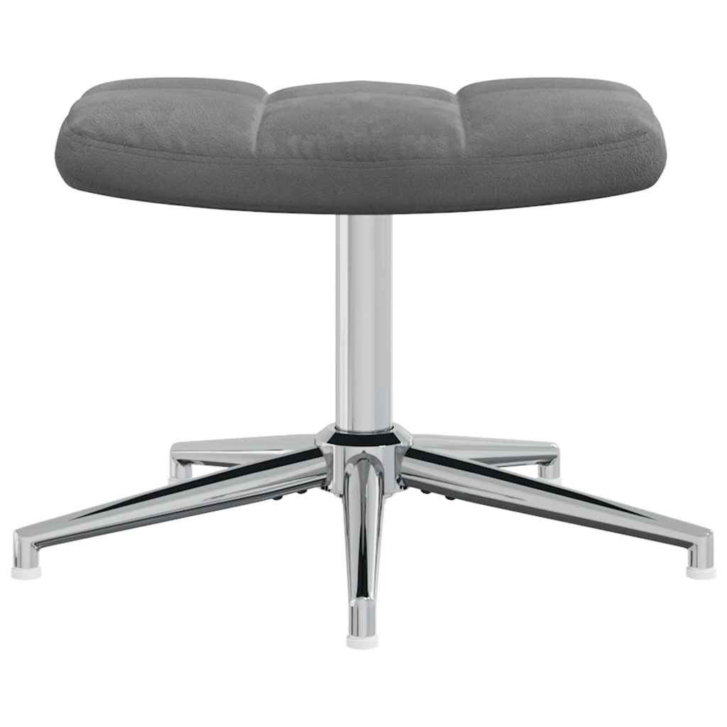 vidaXL Relaxsessel mit Hocker Dunkelgrau Samt
