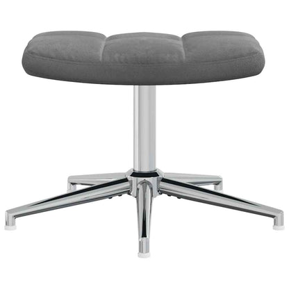 vidaXL Relaxsessel mit Hocker Dunkelgrau Samt