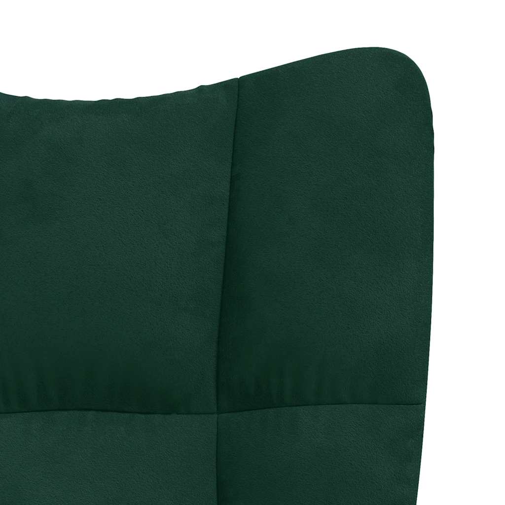 vidaXL Relaxsessel mit Hocker Dunkelgrün Samt