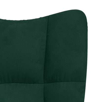 vidaXL Relaxsessel mit Hocker Dunkelgrün Samt