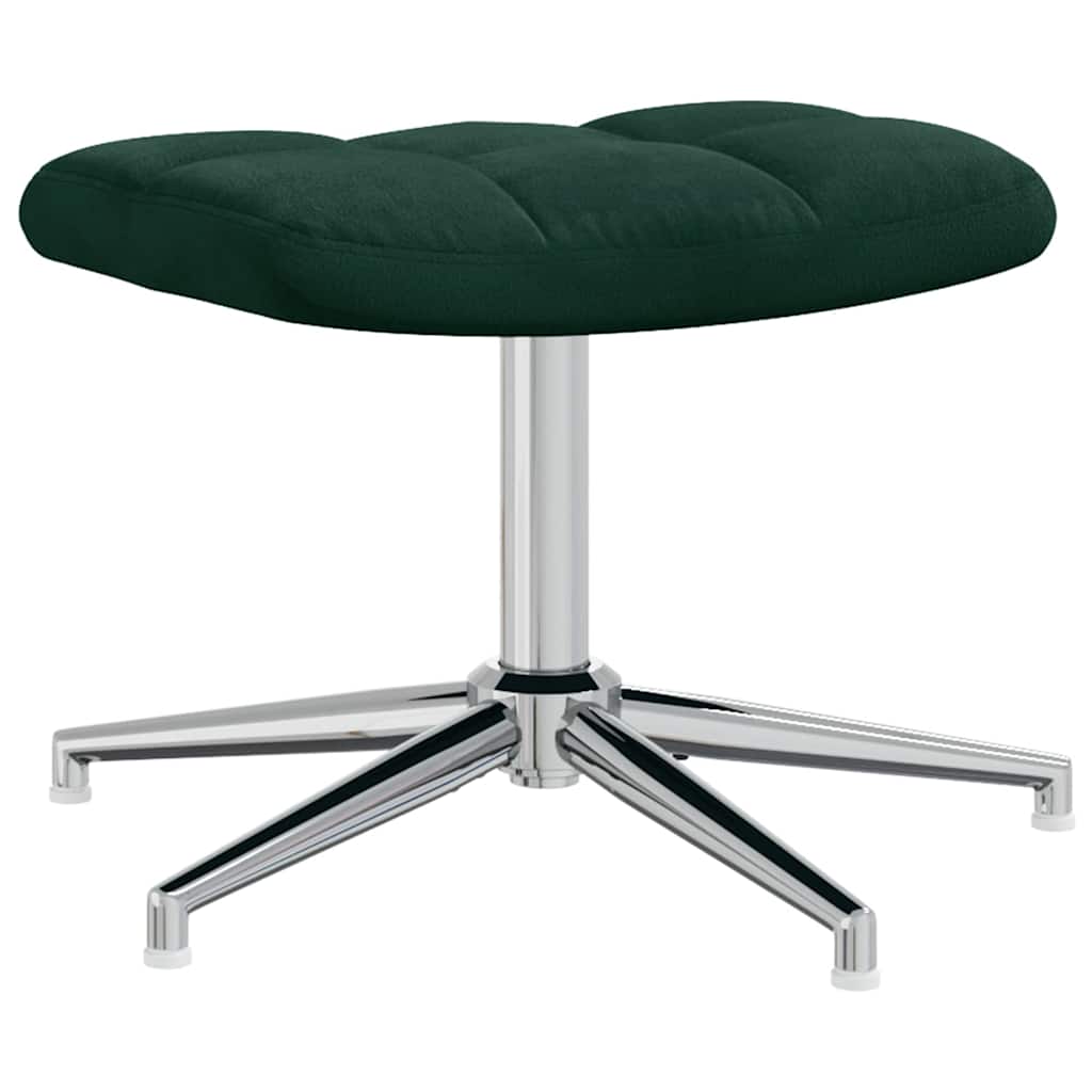 vidaXL Relaxsessel mit Hocker Dunkelgrün Samt
