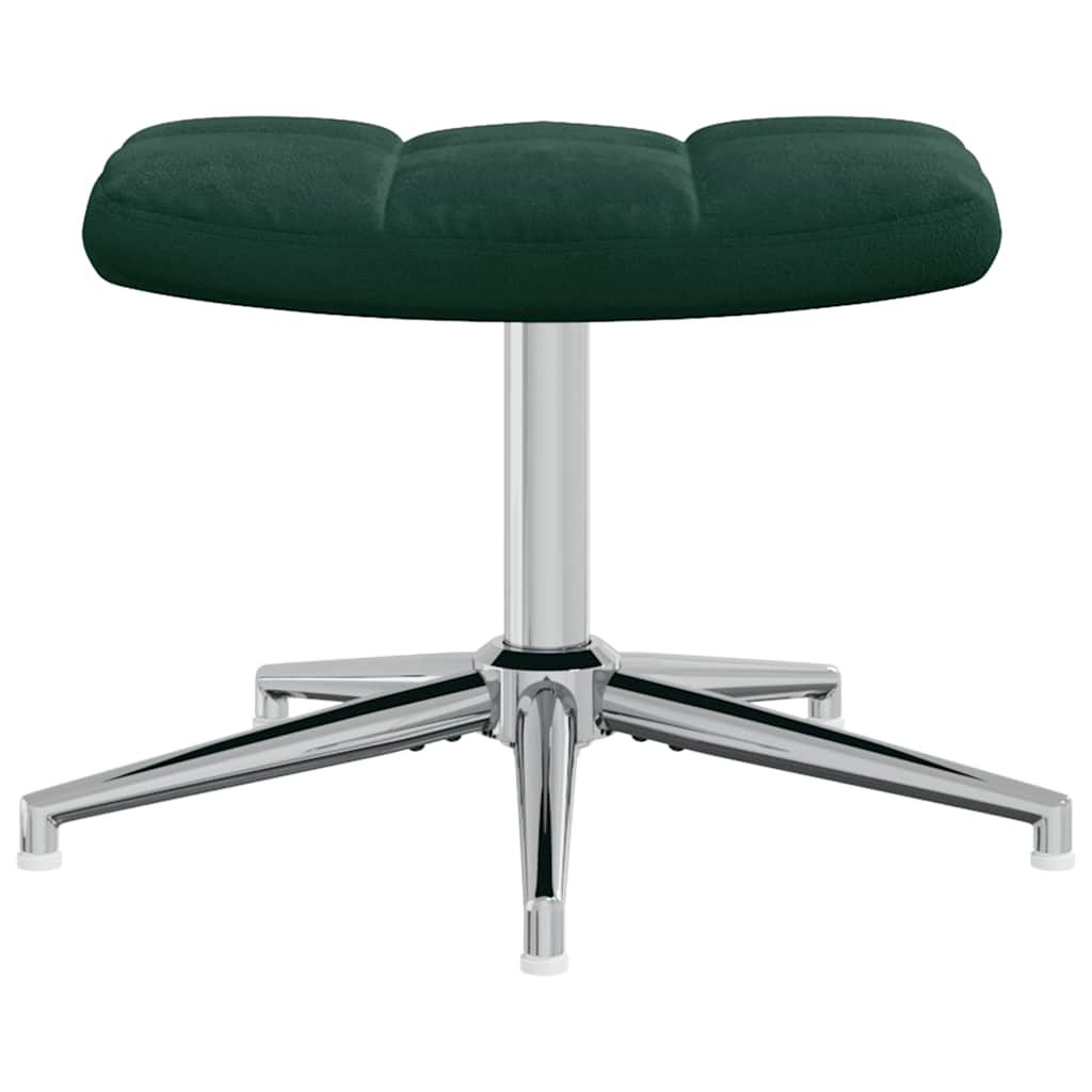 vidaXL Relaxsessel mit Hocker Dunkelgrün Samt