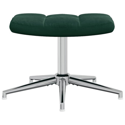 vidaXL Relaxsessel mit Hocker Dunkelgrün Samt