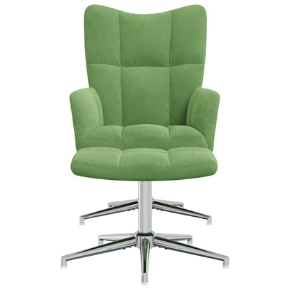 vidaXL Relaxsessel mit Hocker Hellgrün Samt