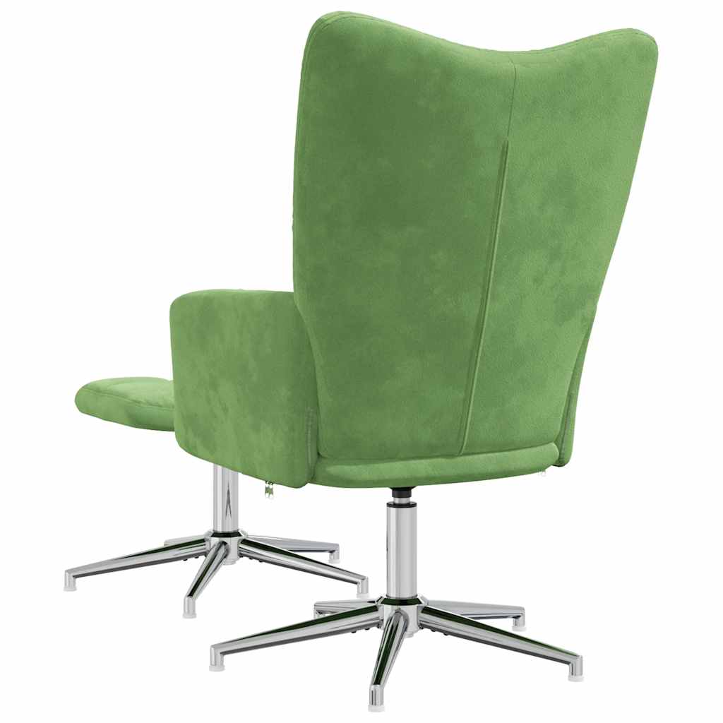 vidaXL Relaxsessel mit Hocker Hellgrün Samt