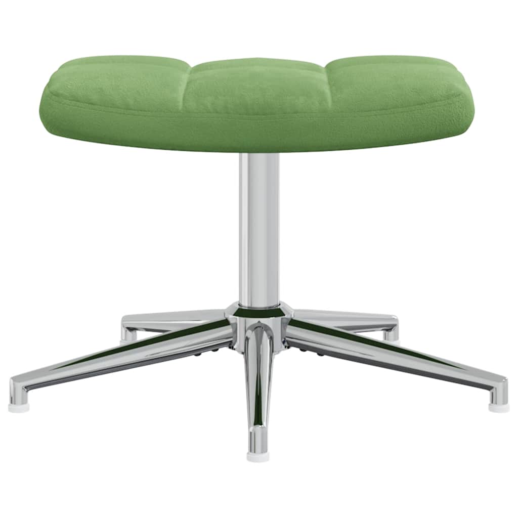 vidaXL Relaxsessel mit Hocker Hellgrün Samt