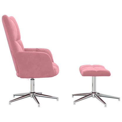 vidaXL Relaxsessel mit Hocker Rosa Samt