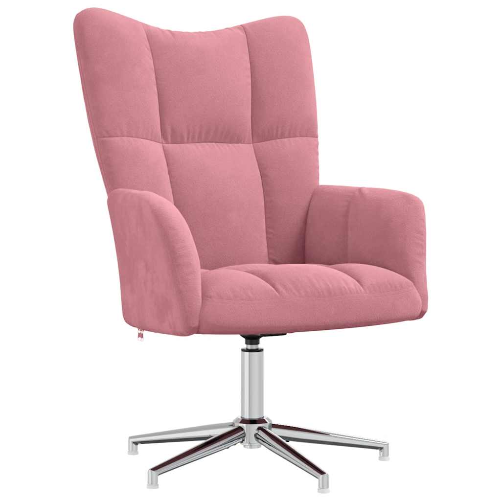 vidaXL Relaxsessel mit Hocker Rosa Samt
