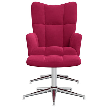 vidaXL Relaxsessel mit Hocker Weinrot Samt