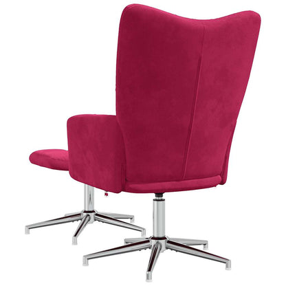 vidaXL Relaxsessel mit Hocker Weinrot Samt